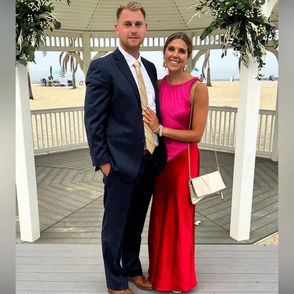 Color Block Satin Dress - Picture 3 of 3